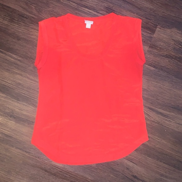 J Crew shell cap sleeve blouse/top burnt orange size 2 xsmall/small EUC - Picture 3 of 4